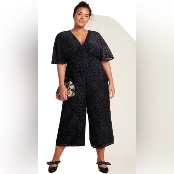 Anthropologie Burnout velvet jumpsuit - Picture 1 of 5